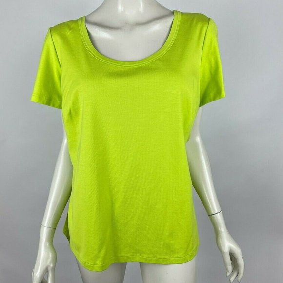 Lafayette 148 New York Tops - Lafayette 148 NY Short Sleeve Top Cotton Blend Round Neck Tee Shirt Women 2X